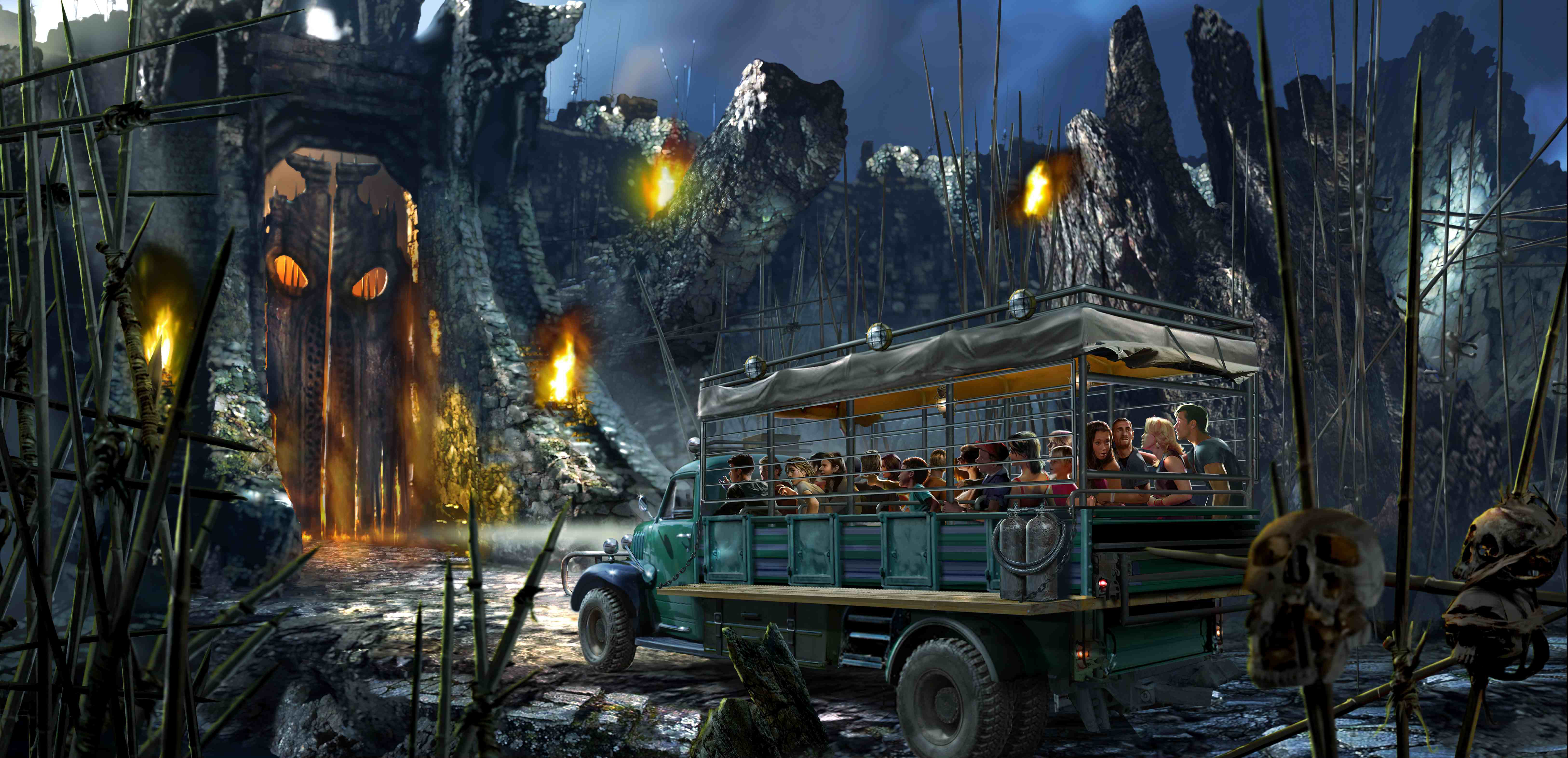 Artist rendition of new attraction, Skull Island: Reign of Kong, at Universal Orlando Resort